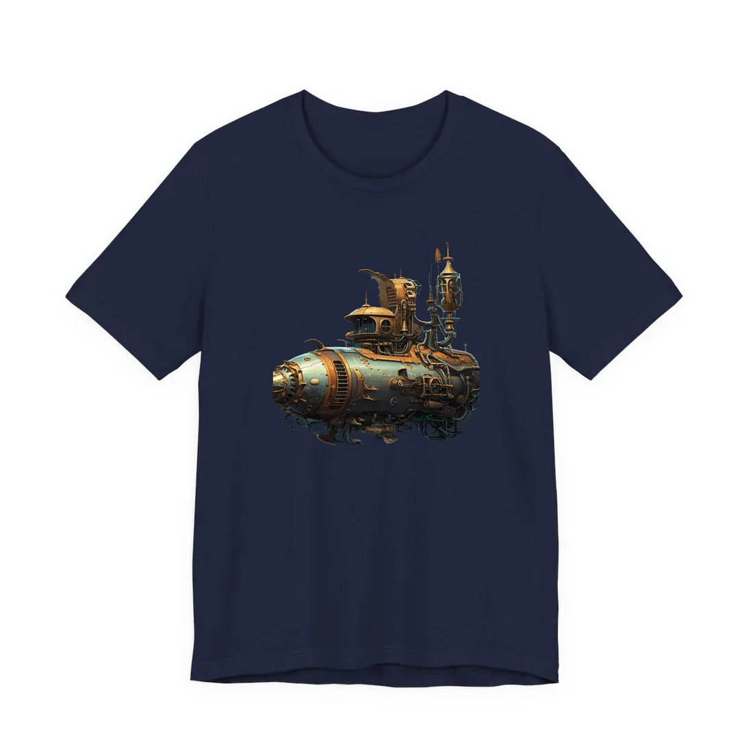 Steampunk Undersea Adventure: Captain Nemos' Submarine Odyssey - T-Shirt (Navy)