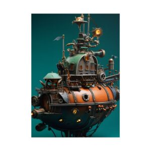 Steampunk Airship with Copper Hull Poster