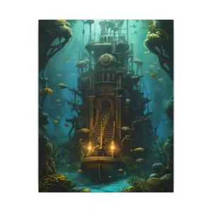 Underwater Steampunk Tower Canvas Print