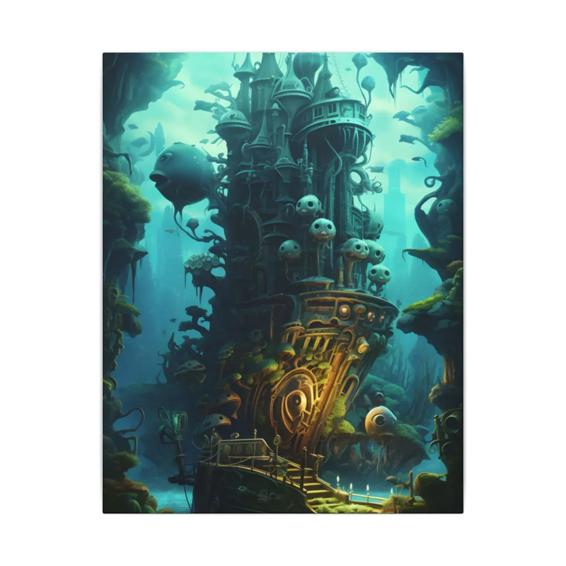 Steampunk Undersea Odyssey: Captain Nemo's Mechanical Voyage - Canvas
