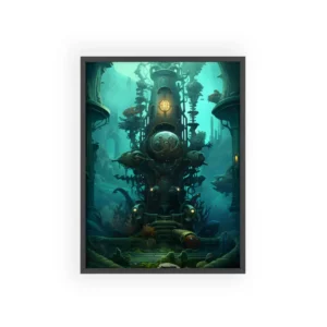 Overgrown Underwater Machine Framed Poster