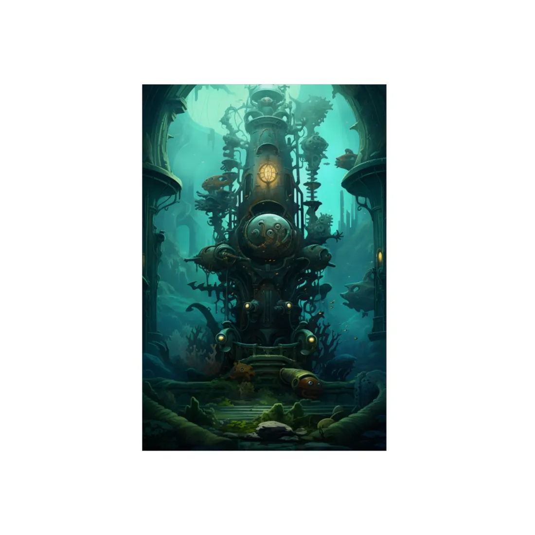 Steampunk Undersea Odyssey: Captain Nemo's Voyage - Metal Poster