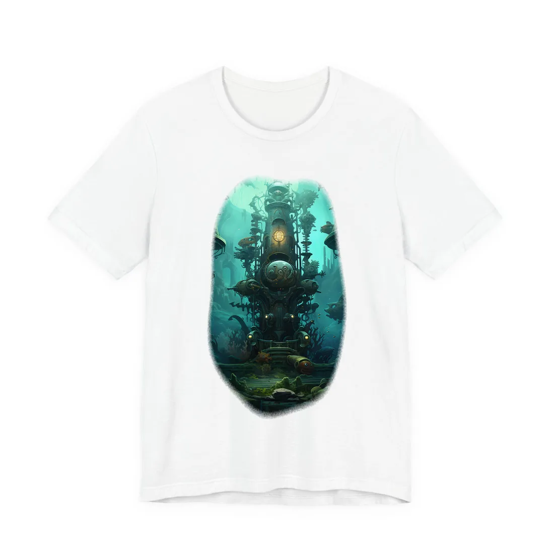 Steampunk Undersea Odyssey: Captain Nemo's Voyage - T-Shirt (White)
