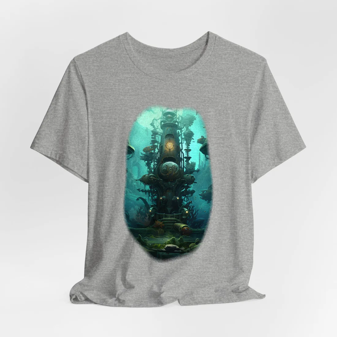 Steampunk Undersea Odyssey: Captain Nemo's Voyage - T-Shirt (Athletic Heather)