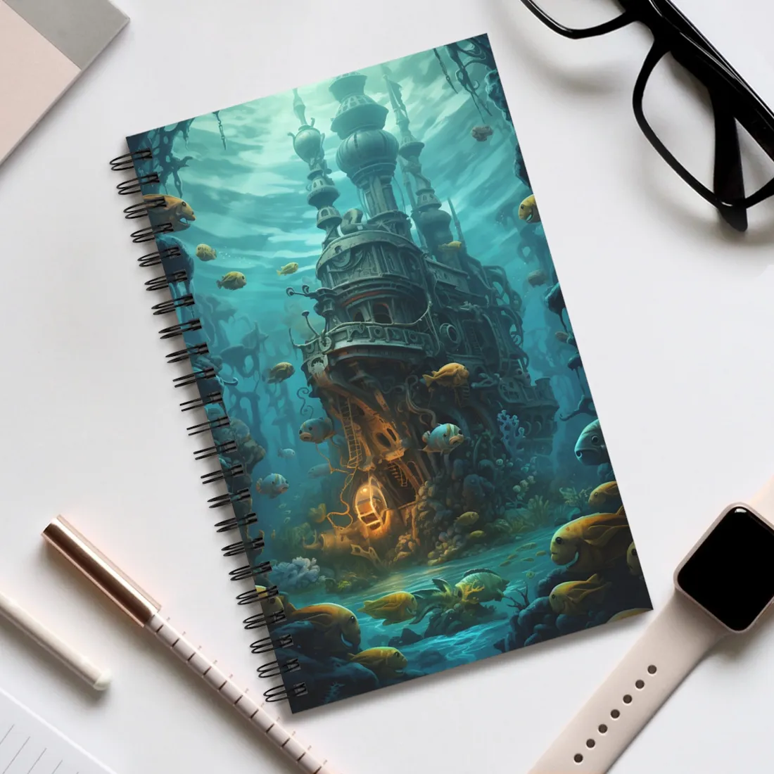 Steampunk Underwater Adventure: Captain Nemos Quest - Spiral Notebook