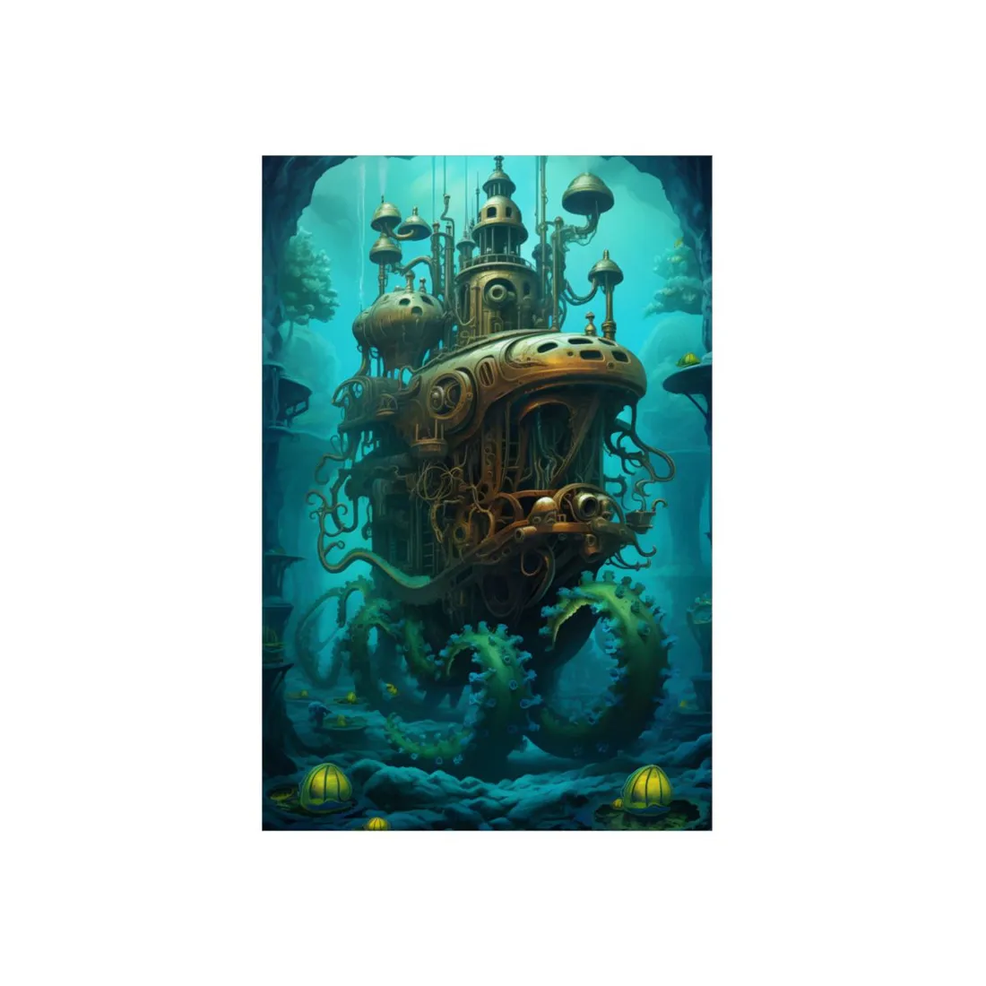 Steampunk Underwater Adventure: Dive into Discovery - Metal Poster