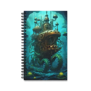 Brass Submarine with Tentacles Spiral Notebook