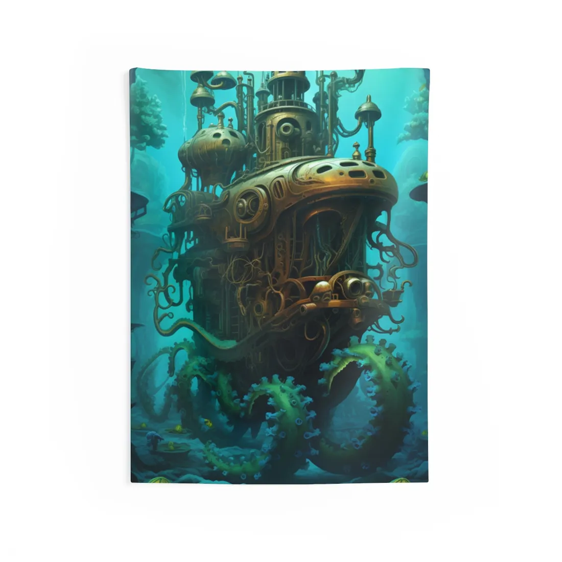 Steampunk Underwater Adventure: Dive into Discovery - Wall Tapestry