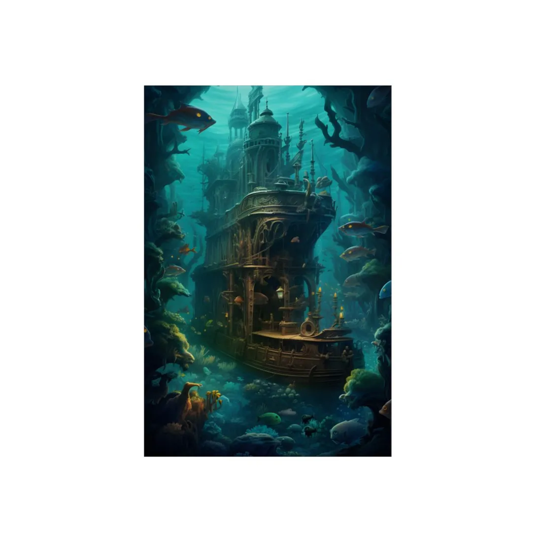 Steampunk Underwater Adventure: Hidden City Awaits - Metal Poster