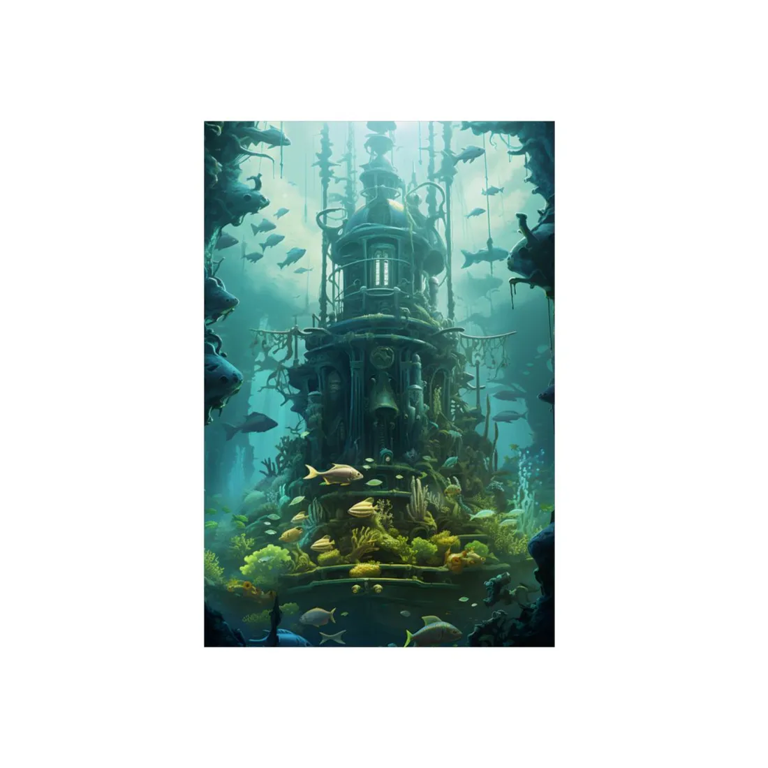 Steampunk Underwater Odyssey: A Submersible Adventure - Metal Poster