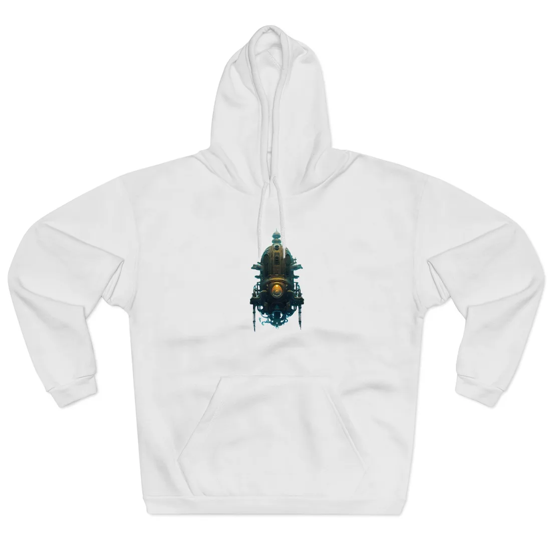 Steampunk Underwater Odyssey: Captain Nemo's Nautilu Submarine Art Hoodie - Hoodie (White)