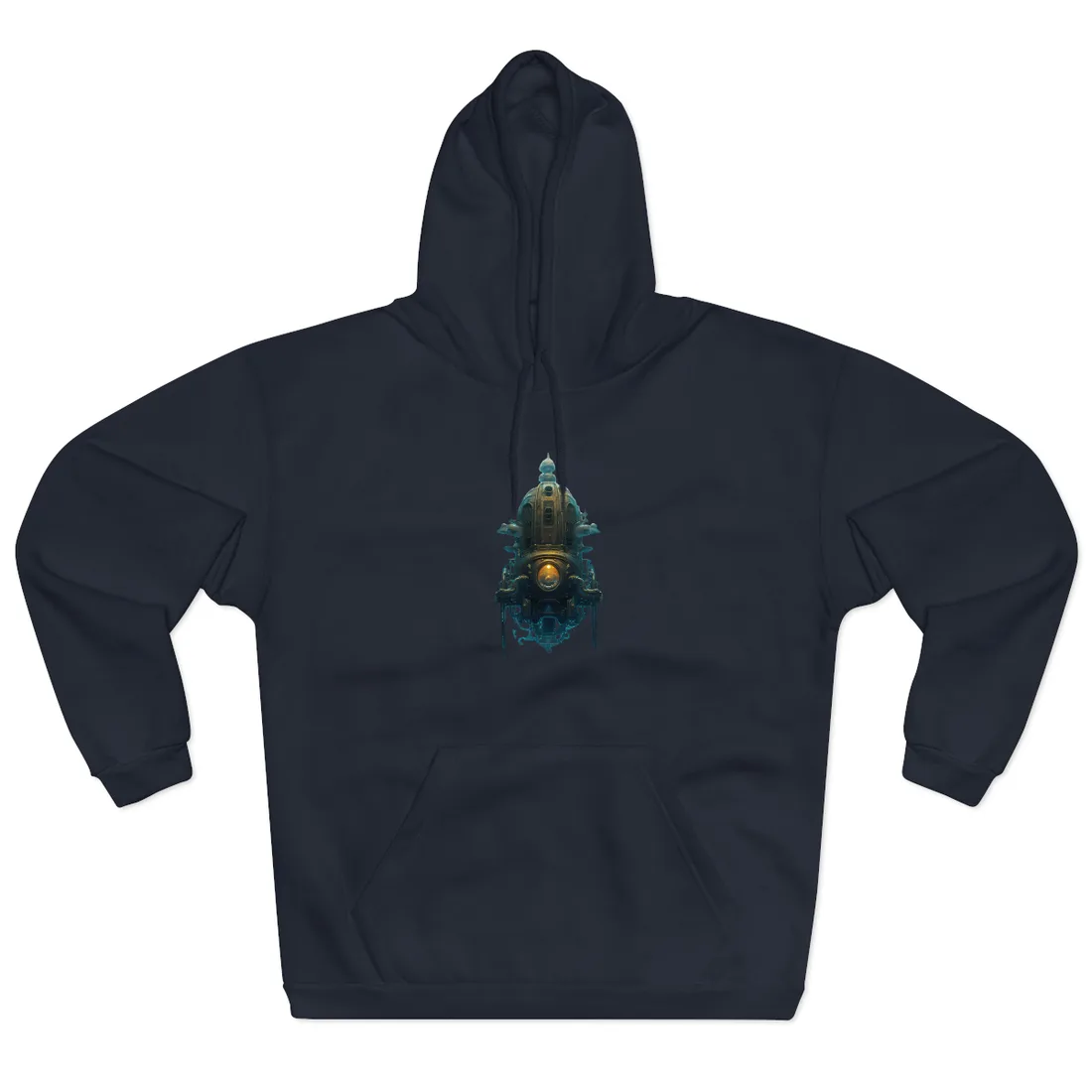 Steampunk Underwater Odyssey: Captain Nemo's Nautilu Submarine Art Hoodie - Hoodie (Navy)