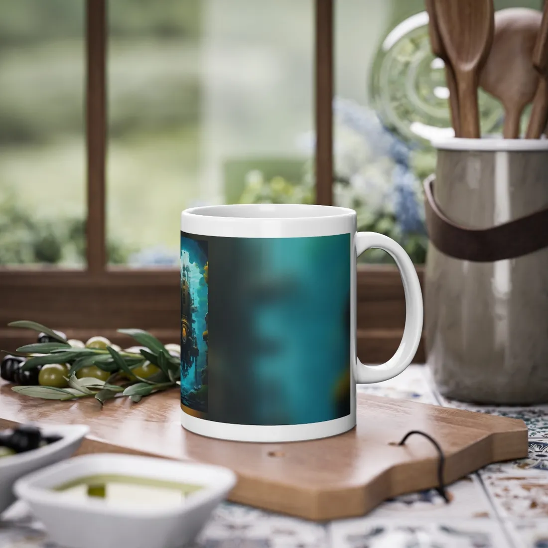 Steampunk Underwater Odyssey: Captain Nemo's Nautilu Submarine Art - Mug