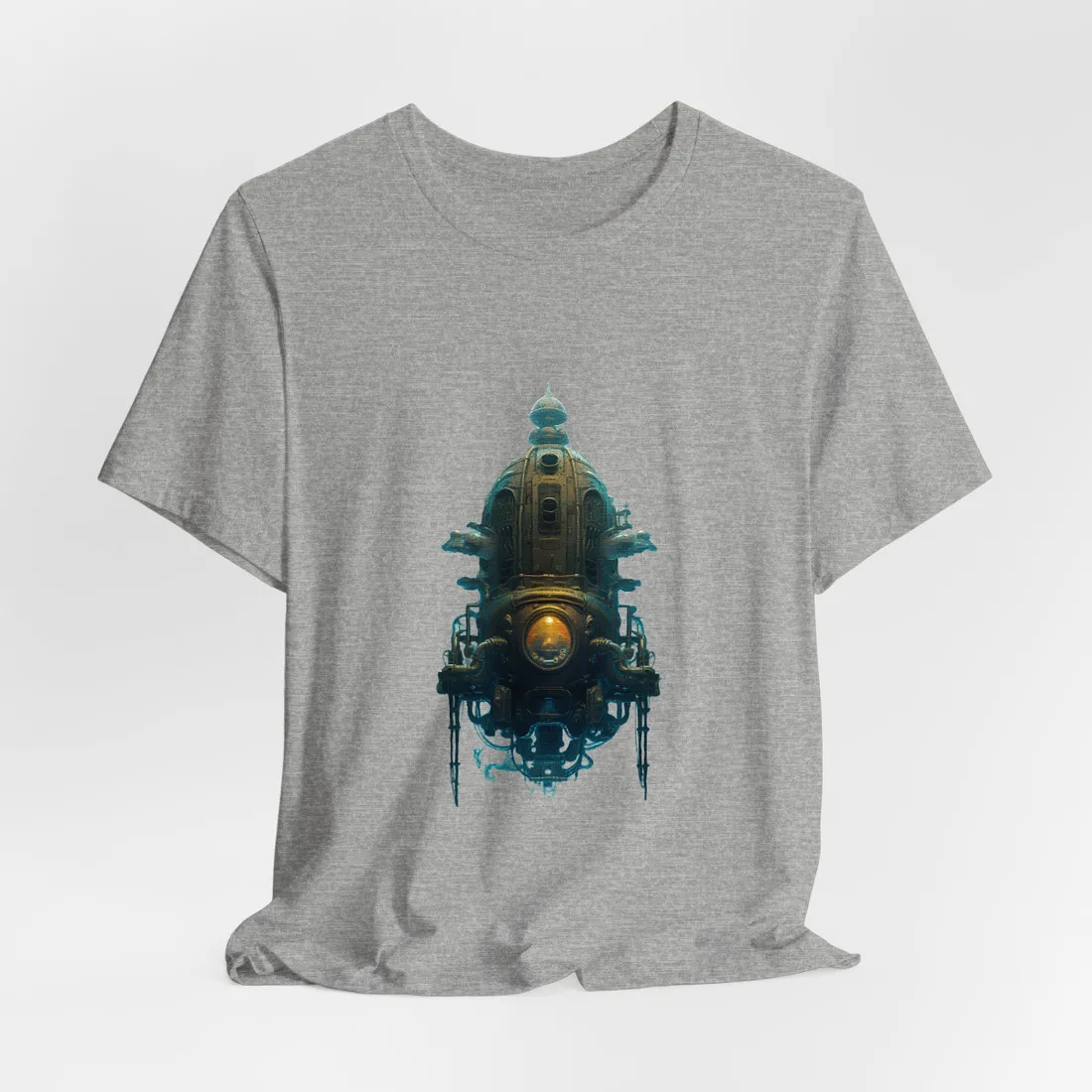 Steampunk Underwater Odyssey: Captain Nemo's Nautilu Submarine Art T-Shirt - T-Shirt (Athletic Heather)