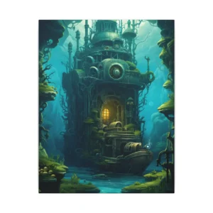 Moss Covered Clockwork Tower Canvas Print