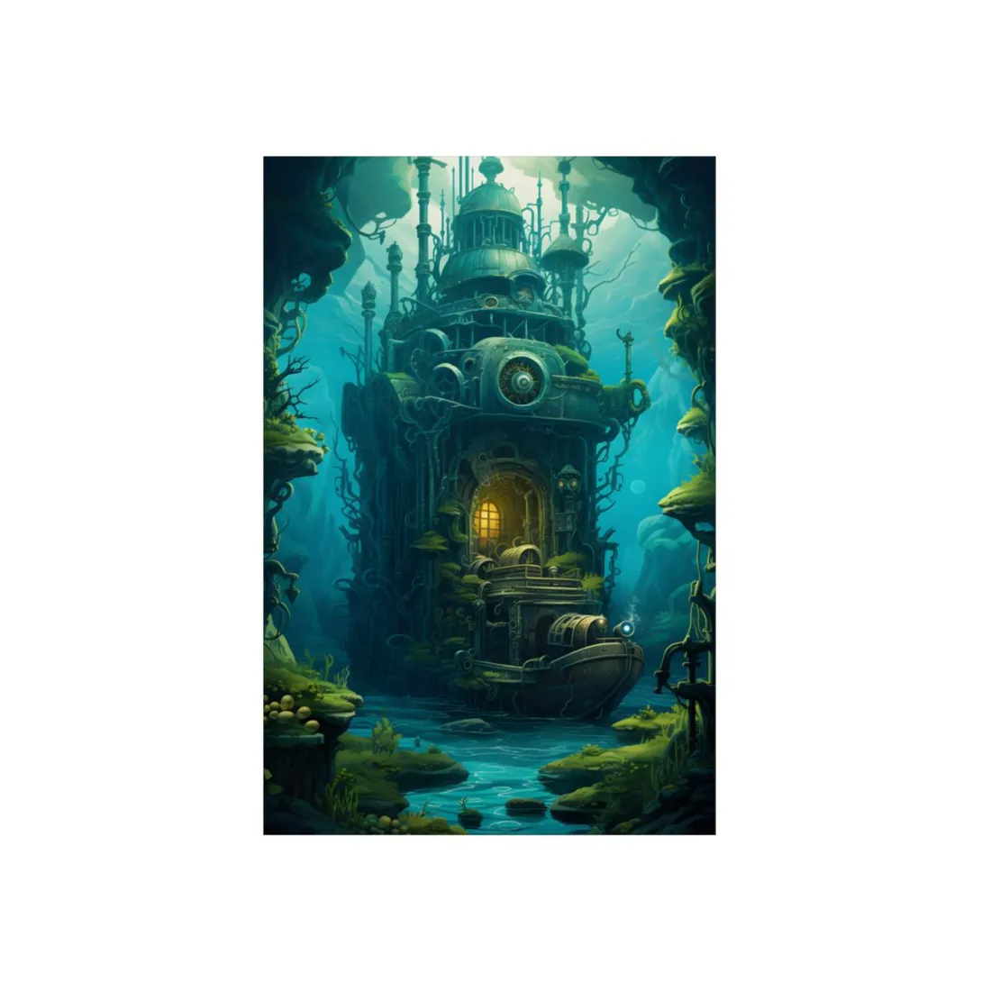 Steampunk Underwater Odyssey: Nautilu's Quest - Metal Poster
