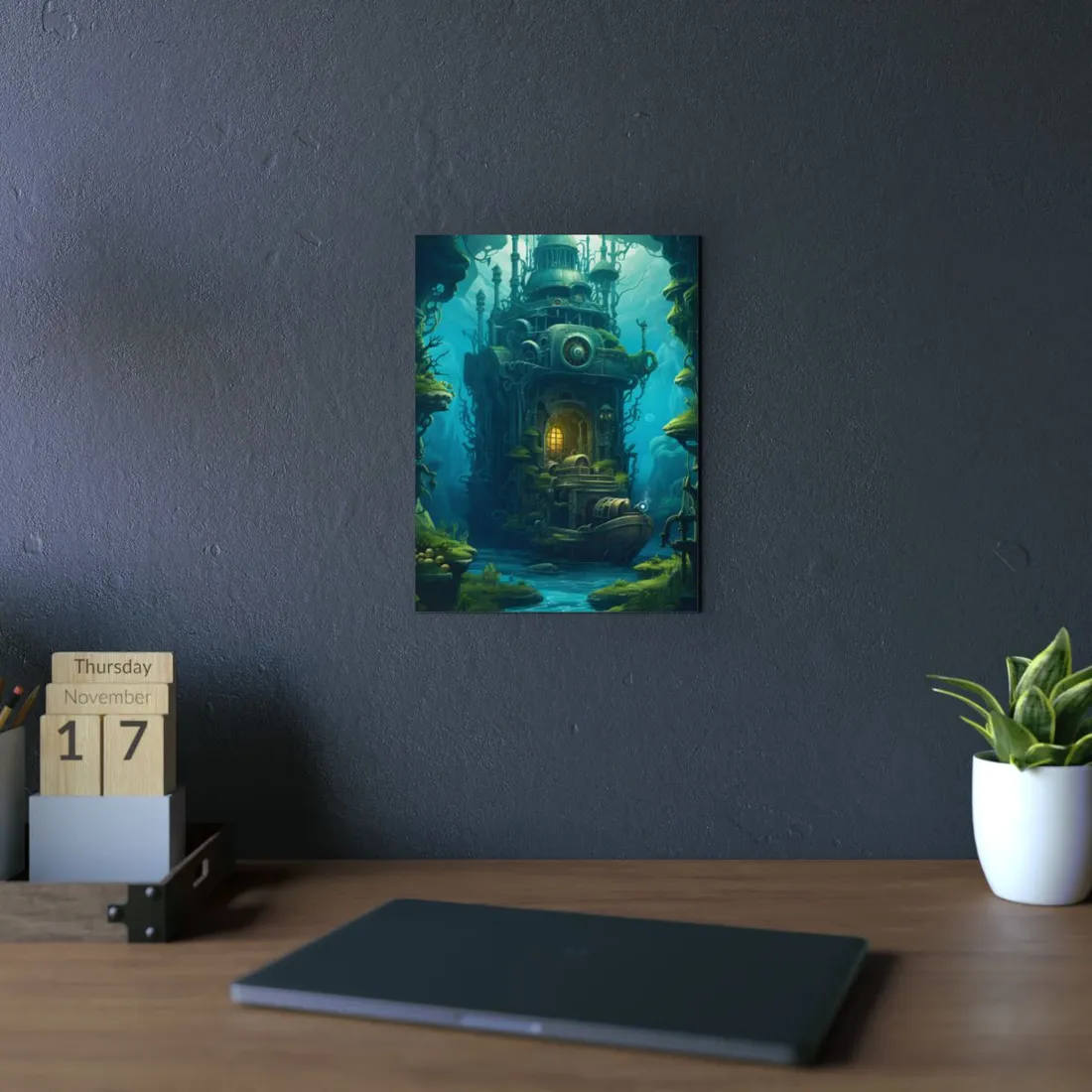 Steampunk Underwater Odyssey: Nautilu's Quest - Metal Poster