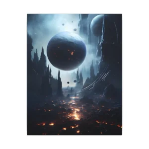 Floating Planet over Lava Field Canvas Print