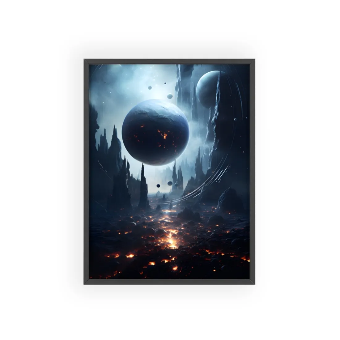Stellar Encounter: Black Hole Cosmic Mystery - Framed Poster