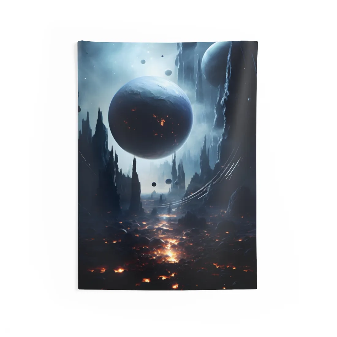 Stellar Encounter: Black Hole Cosmic Mystery - Wall Tapestry