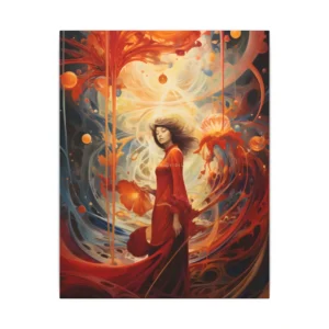 Woman Under Orange Sun Canvas Print