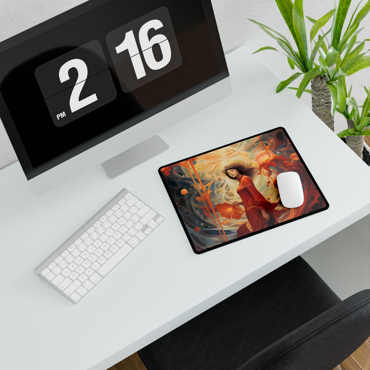 Stellar Gallery: Cosmic Abstract Art Collection - Desk Mat