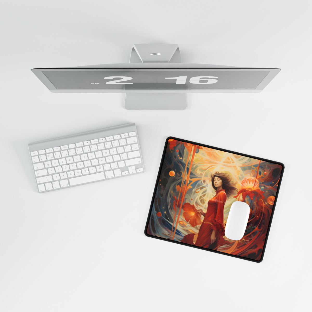 Stellar Gallery: Cosmic Abstract Art Collection - Desk Mat