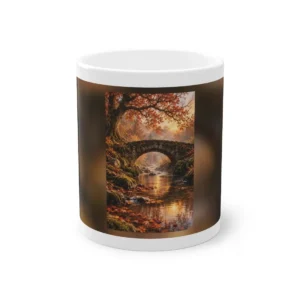 Stone Bridge in Autumn Forest Mug