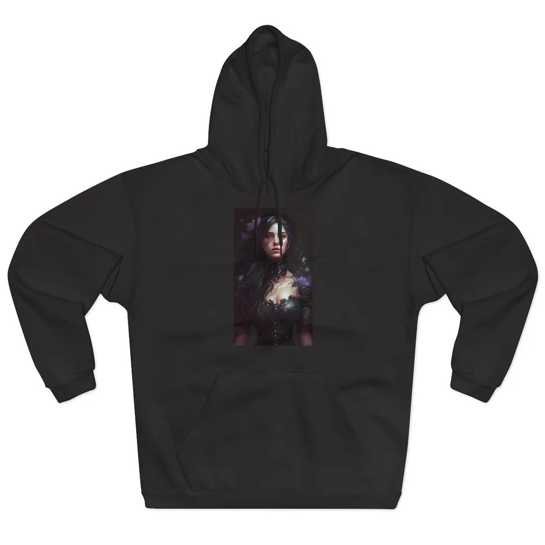 Striking Woman Portrait: Black Hair - Hoodie