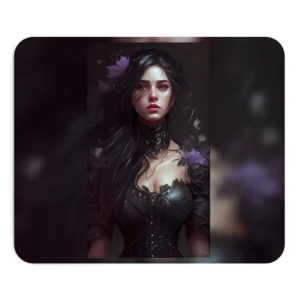Gothic Lady with Violet Blooms Mouse Pad