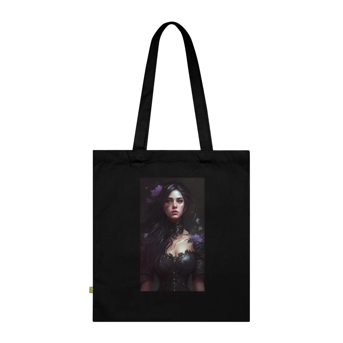 Striking Woman Portrait: Black Hair - Tote Bag