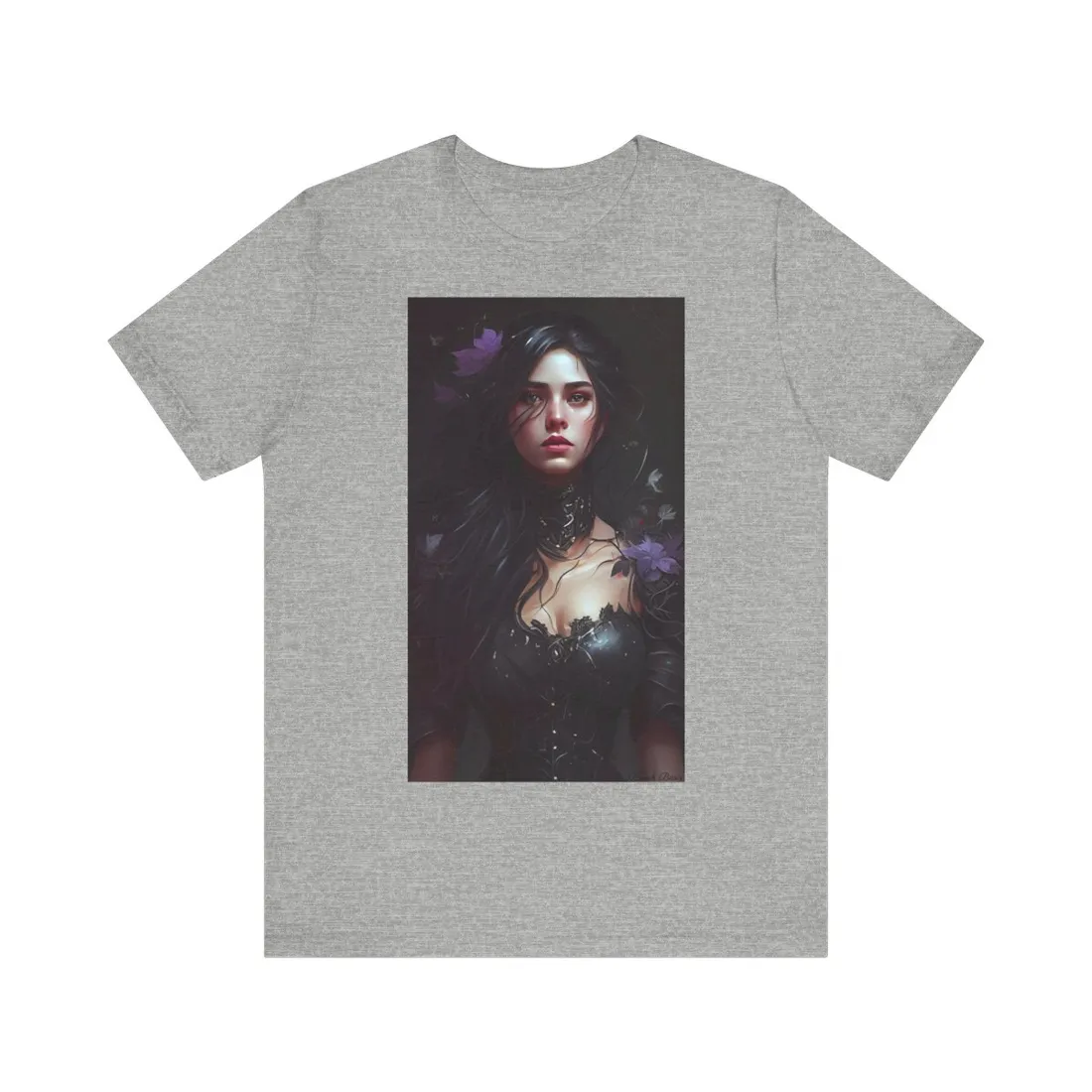Striking Woman Portrait: Black Hair - T-Shirt
