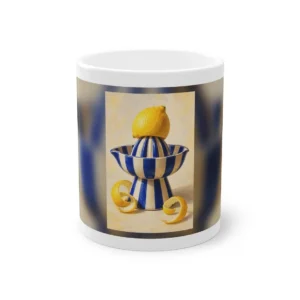Lemon on Striped Citrus Juicer Mug