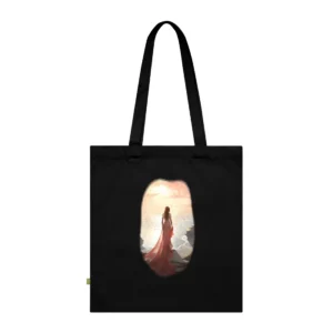 Woman Overlooking Sunset Sea Tote Bag
