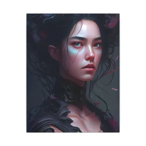 Dark Floral Portrait Canvas Print