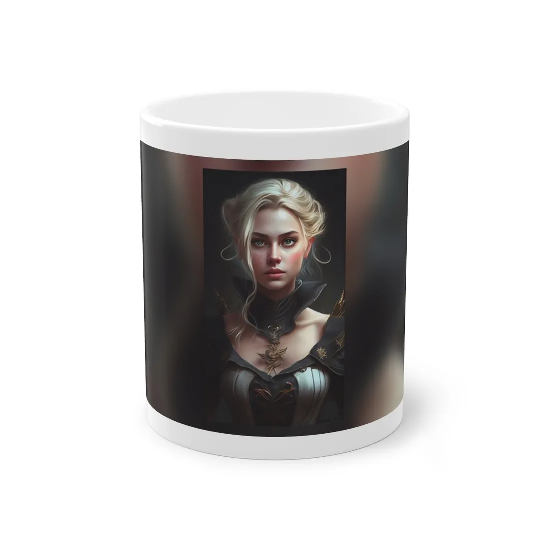 Stunning Blonde Portrait: Elegant Vintage Dress - Mug