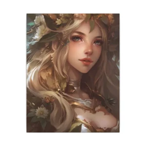 Blonde Woman with Flower Crown Canvas Print