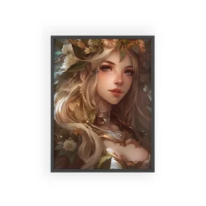 Blonde Woman with Flower Crown Framed Poster