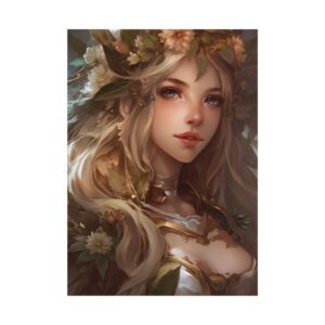 Blonde Woman with Flower Crown Poster