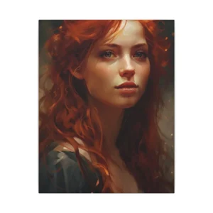 Woman with Red Hair Portrait Canvas Print