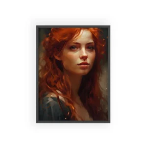 Woman with Red Hair Portrait Framed Poster