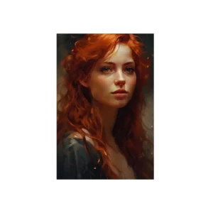 Woman with Red Hair Portrait Metal Poster
