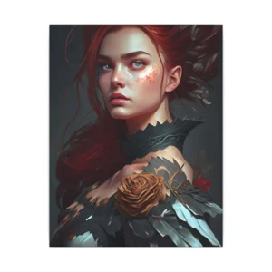 Feathered Redhead Fantasy Canvas Print