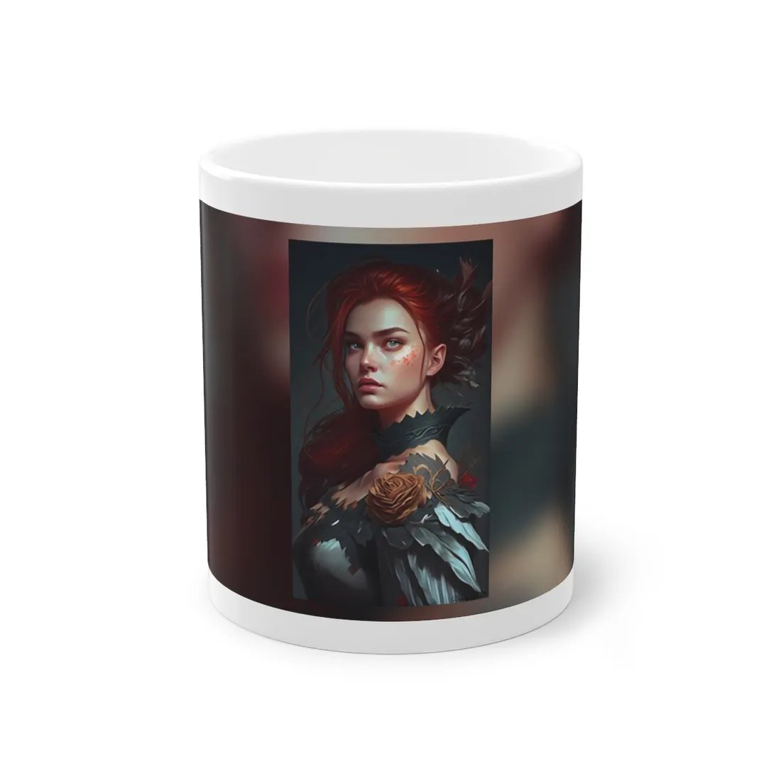 Stunning Redhead in Formal Dress: Elegant Portrait - Mug