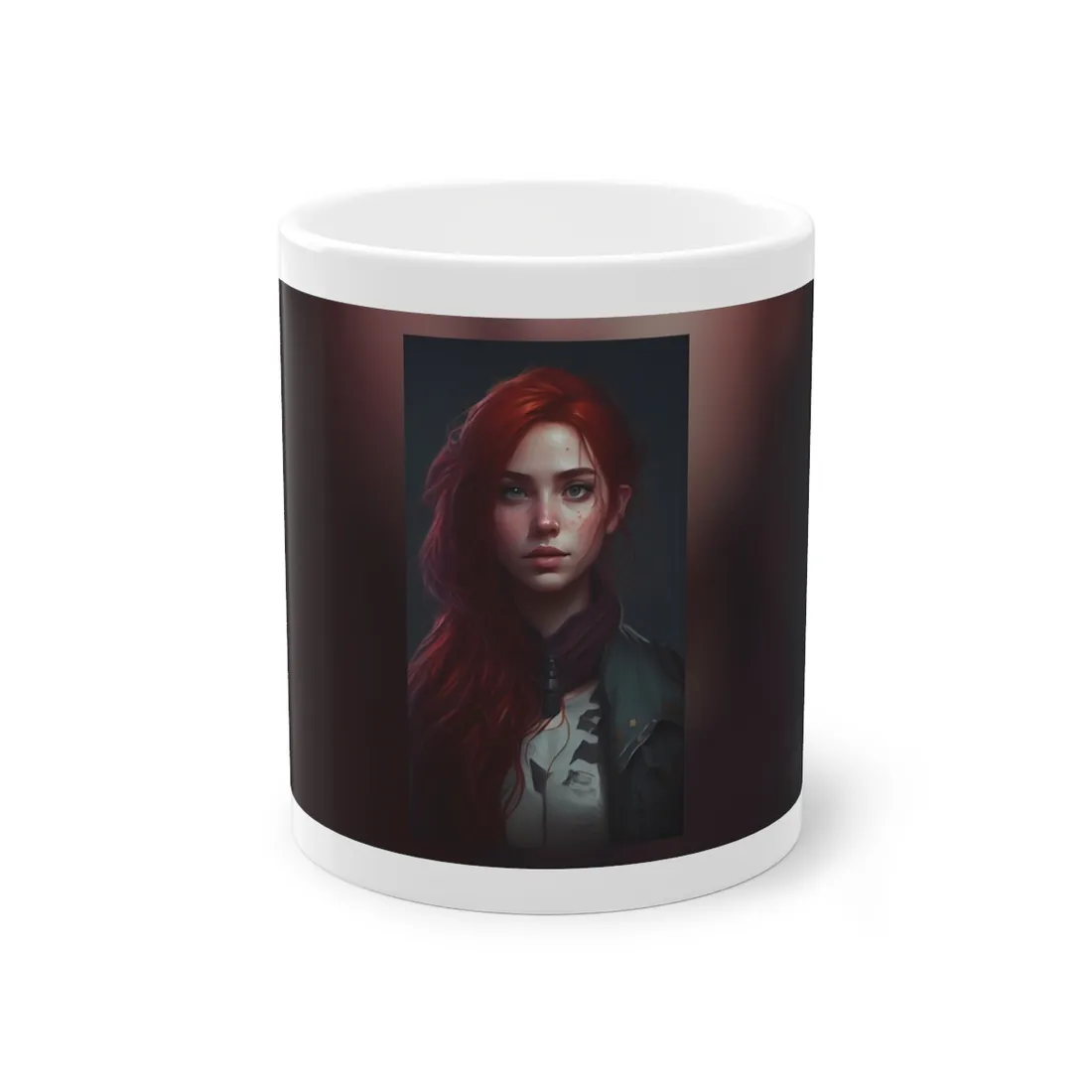 Stunning Redheaded Female Portrait: Elegant Dress - Mug