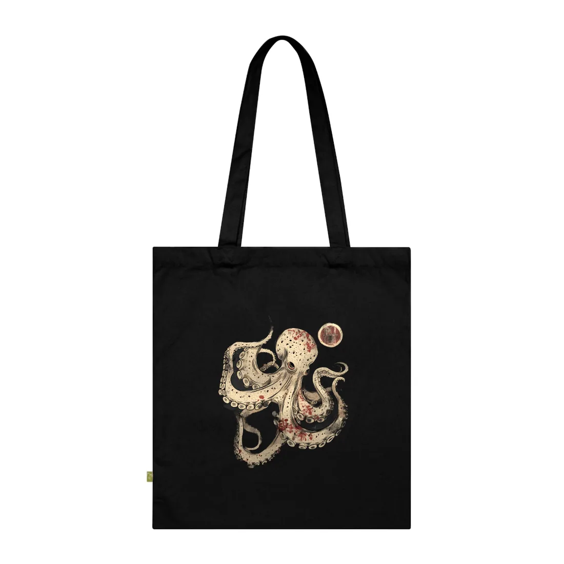 Stylized Japanese Octopus: Minimal - Tote Bag (Black)