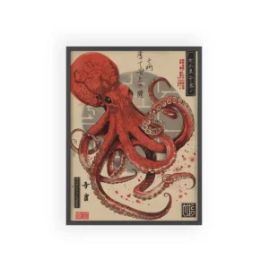 Vermilion Octopus Study Framed Poster