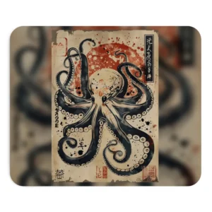 Vintage Octopus Woodblock Mouse Pad