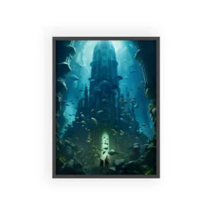 Submerged Gothic Cathedral Framed Poster