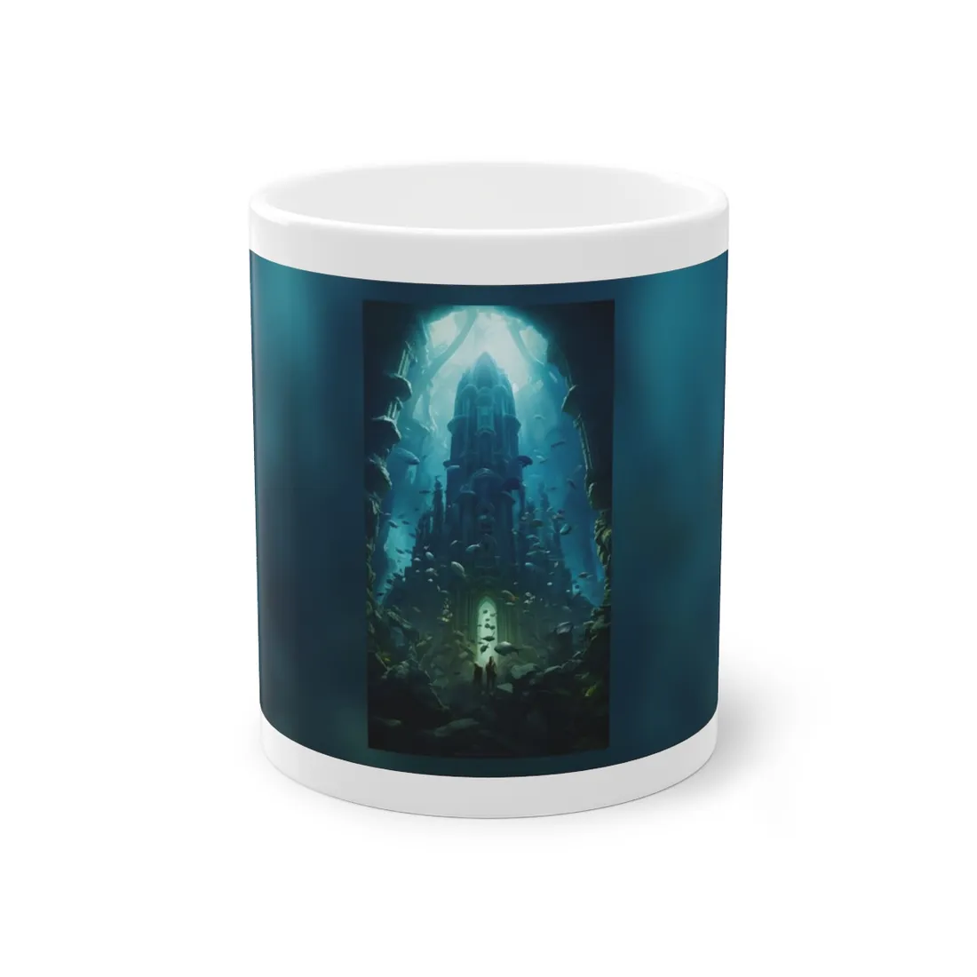 Sunken Ancient City: Underwater Ruins Digital Art - Mug